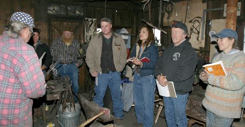 Turley Forge Blacksmith School students with notebooks